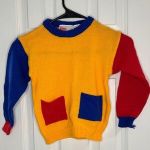 Vintage McKids Color Block Knit Sweater – Kids Size (Primary Colors)
